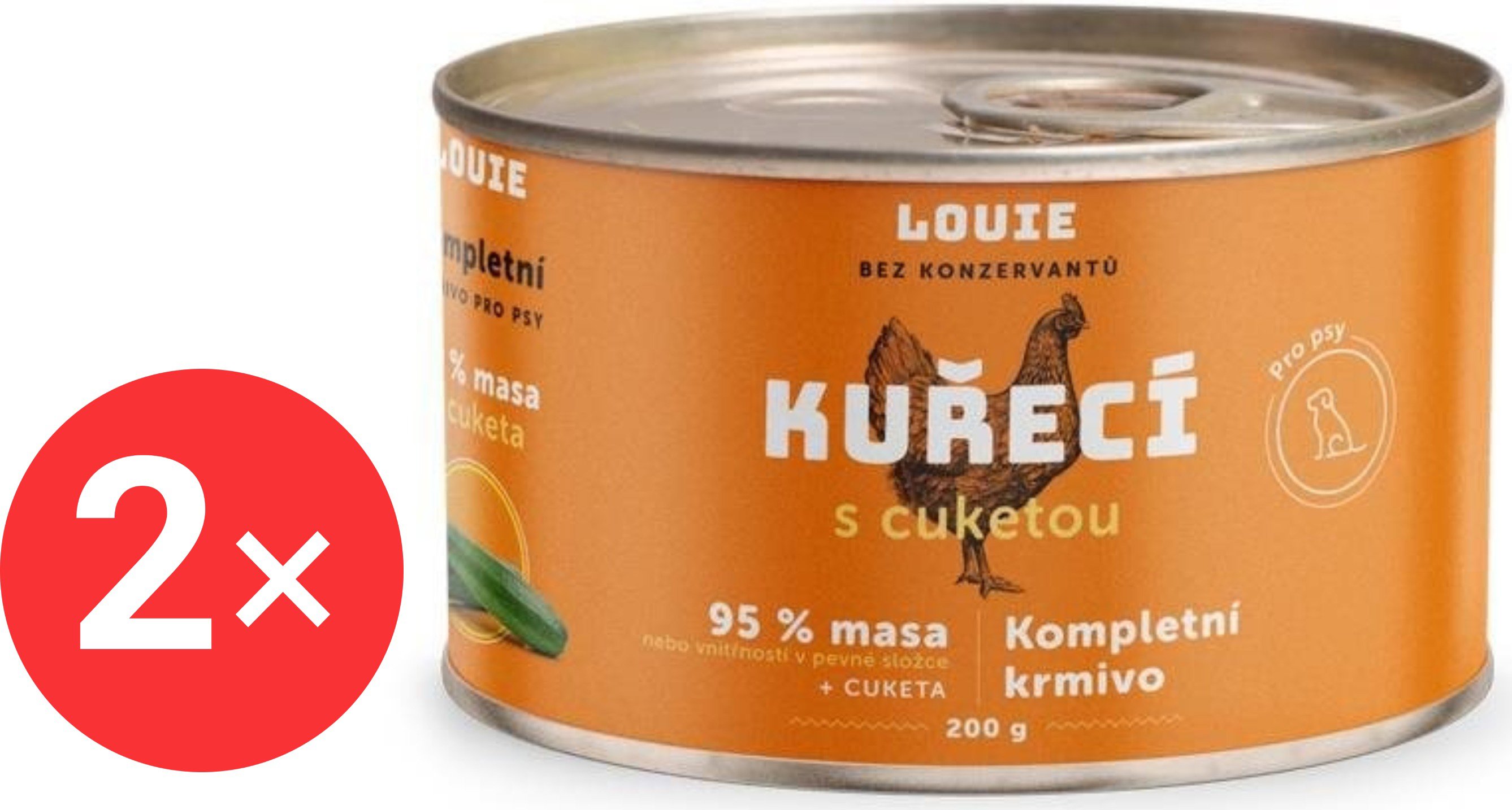 

LOUIE kuřecí (95% v pevné složce) s cuketou 2 × 200 g