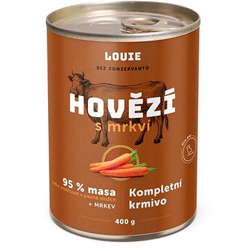 

LOUIE hovězí (95% v pevné složce) s mrkví 400 g