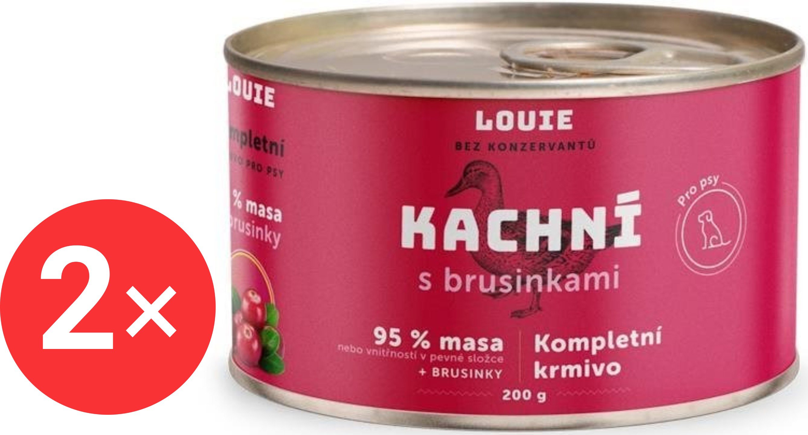 

LOUIE kachní (95% v pevné složce) s brusinkami 2 × 200 g