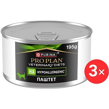 

Pro Plan Veterinary Diets Canine HA Hypoallergenic paštika pro psy 3 × 195 g