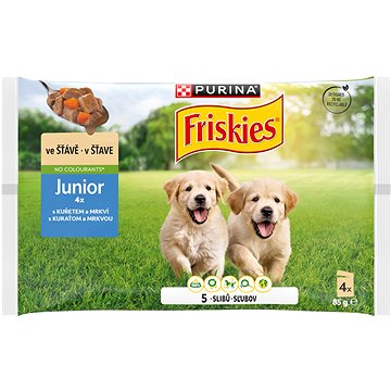 

Friskies Junior s kuřetem a mrkví ve šťávě 4 × 85 g