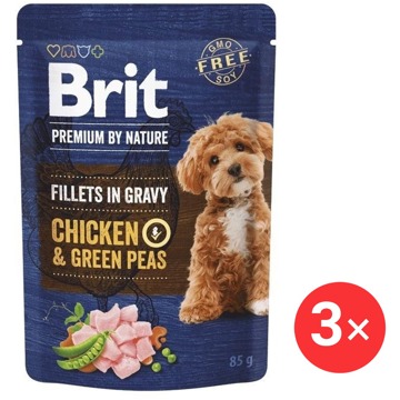 

Brit Premium by Nature Dog Fillets in Gravy Chicken & Green Peas 3 × 85 g