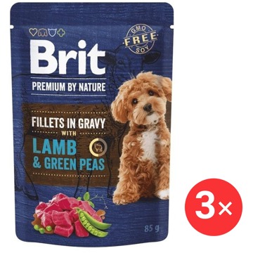 

Brit Premium by Nature Dog Fillets in Gravy with Lamb & Green Peas 3 × 85 g