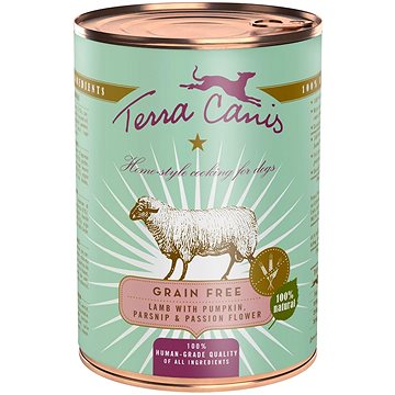 

Terra Canis Grain Free Konzerva Jehněčí s dýní, pastinákem a mučenkou 400 g