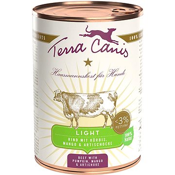 

Terra Canis Light Konzerva Hovězí s dýní, mangem a artyčokem 400 g