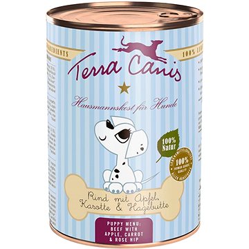 

Terra Canis Konzerva pro štěňata Hovězí s jablkem, mrkví a šípkem 400 g