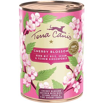 

Terra Canis Flower Menu Cherry Blossom Konzerva Kuře s rýží, sezamem a třešňovým pyré 400 g