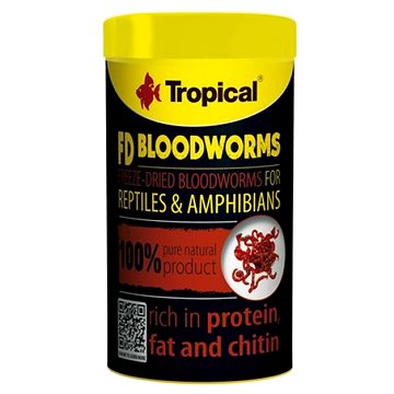 

Tropical FD Blood Worms 100ml/7g lyofilizované patentky pro plazy a obojživelníky
