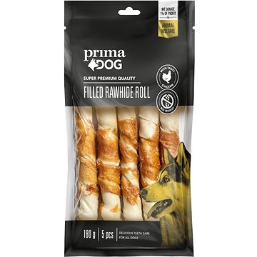 

PrimaDog Plněná surová kůže s kuřetem tyčinka 13 cm 5 ks 180 g