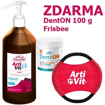 

Vitar Veterinae Artivit sirup 1000 ml + DentOn 100 g + frisbee hračka pro psy