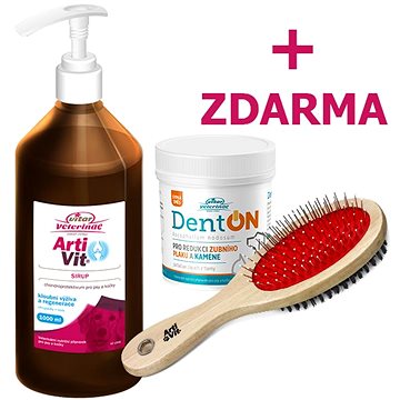

Vitar Veterinae Artivit sirup 1000 ml + DentOn 100 g + kartáč pro psy