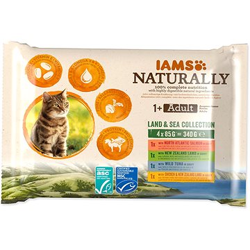 

IAMS Naturally mořské a suchozemské maso v omáčce multipack 4 x 85 g