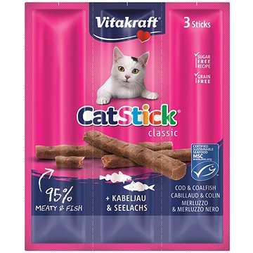 Vitakraft Cat Stick pochoutka treska/treska tmavá, 3 × 6 g - Pamlsky pro kočky