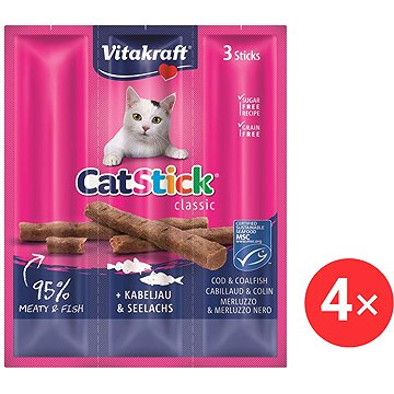 

Vitakraft Cat Stick pochoutka treska/treska tmavá, 3 × 6 g 4 ks