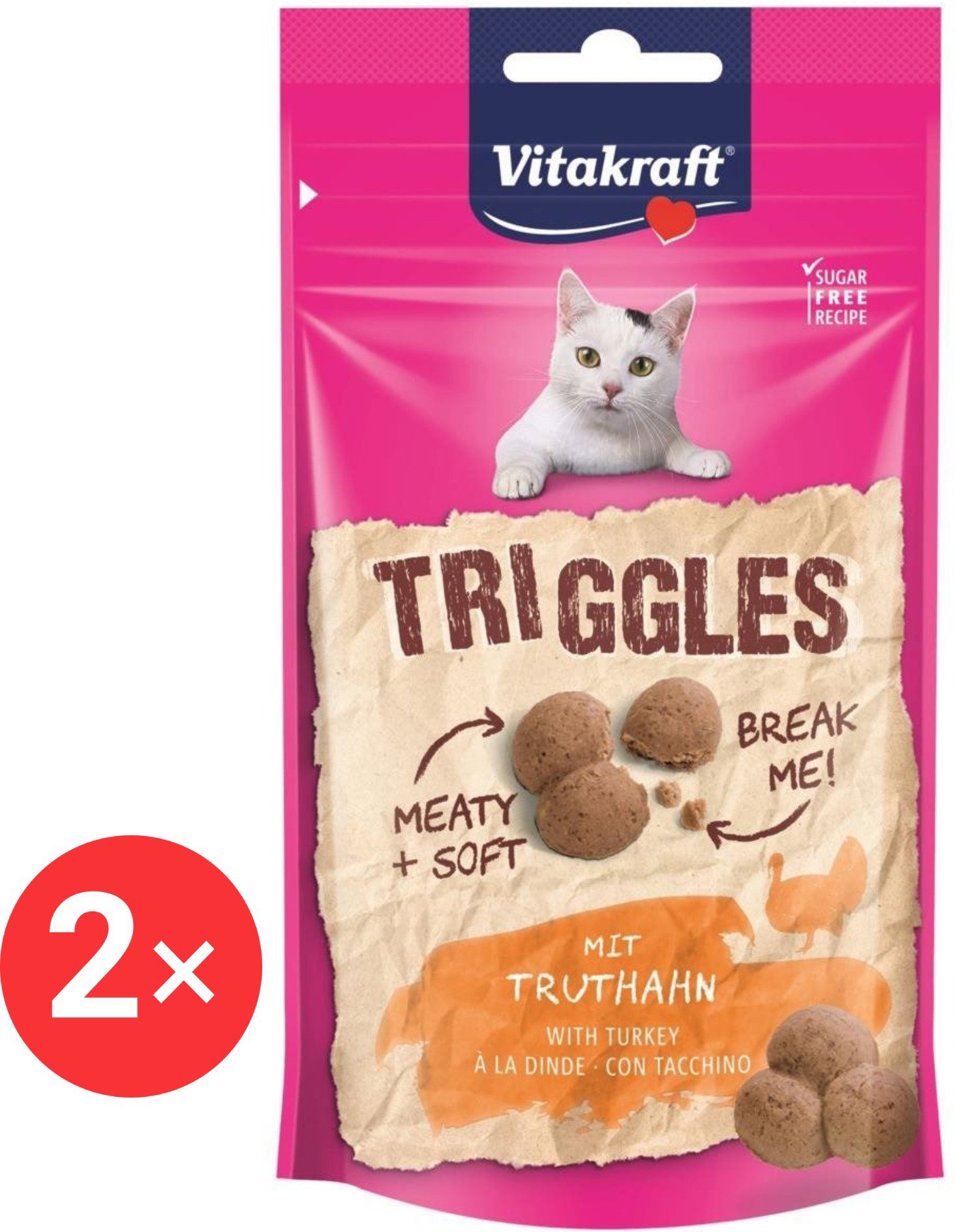 

Vitakraft Cat pochoutka Triggles krůtí 2 × 40 g