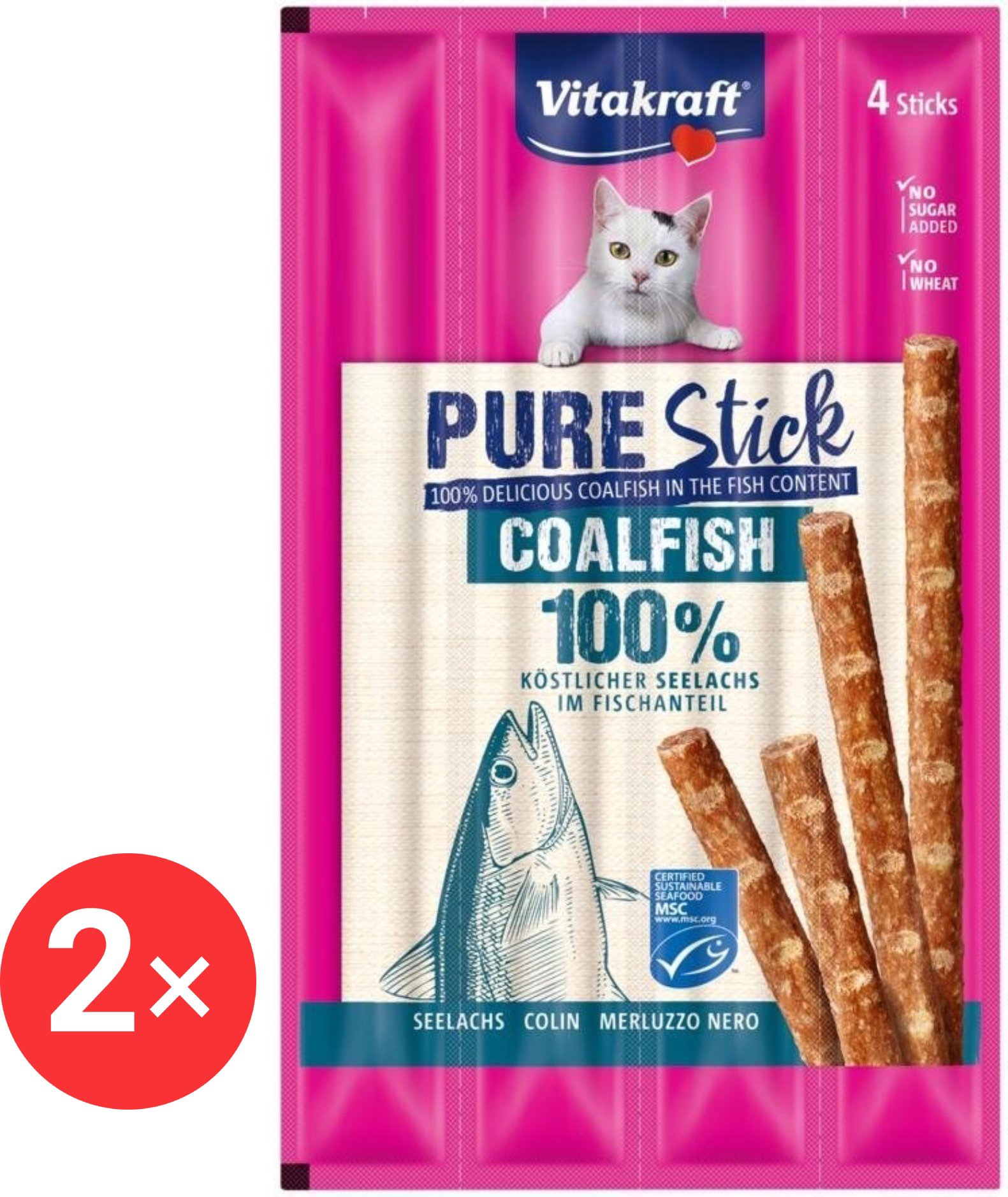

Vitakraft Cat pochoutka Pure Stick treska 4 × 5 g 2 ks