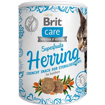 Brit Care Cat Snack Superfruits Herring 100 g - Pamlsky pro kočky