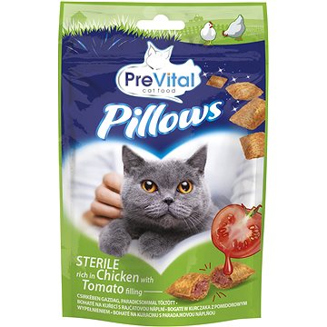 PreVital snack polštářky pro sterilizované a kastrované kočky kuře/rajče 60g  - Pamlsky pro kočky