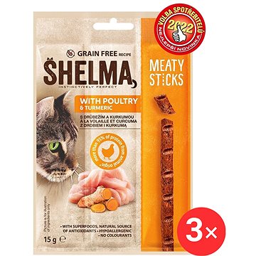 

Shelma bezobilné masové tyčinky s drůbežím a kurkumou 3 × 15 g