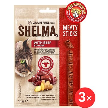 

Shelma bezobilné masové tyčinky s hovězím a zázvorem 3 × 15 g