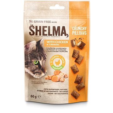 

Shelma bezobilné polštářky pro kočku s kuřecím a kurkumou 60 g