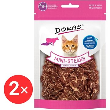

Dokas Hovězí a treska mini steaky pro kočky 2 × 25 g