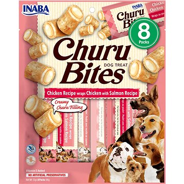

Inaba Churu Dog Bites kuřecí kousky s lososem 8 × 12 g