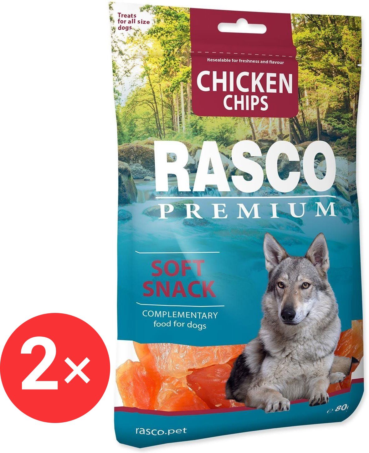 

Rasco Premium Pochoutka kuřecí plátky 2 × 80 g