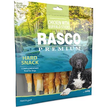 

Rasco Premium Pochoutka bůvolí tyčinky obalené kuřecím 500 g