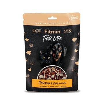 

Fitmin For Life Kuřecí kousky s rybou pamlsky pro psy a kočky 70 g
