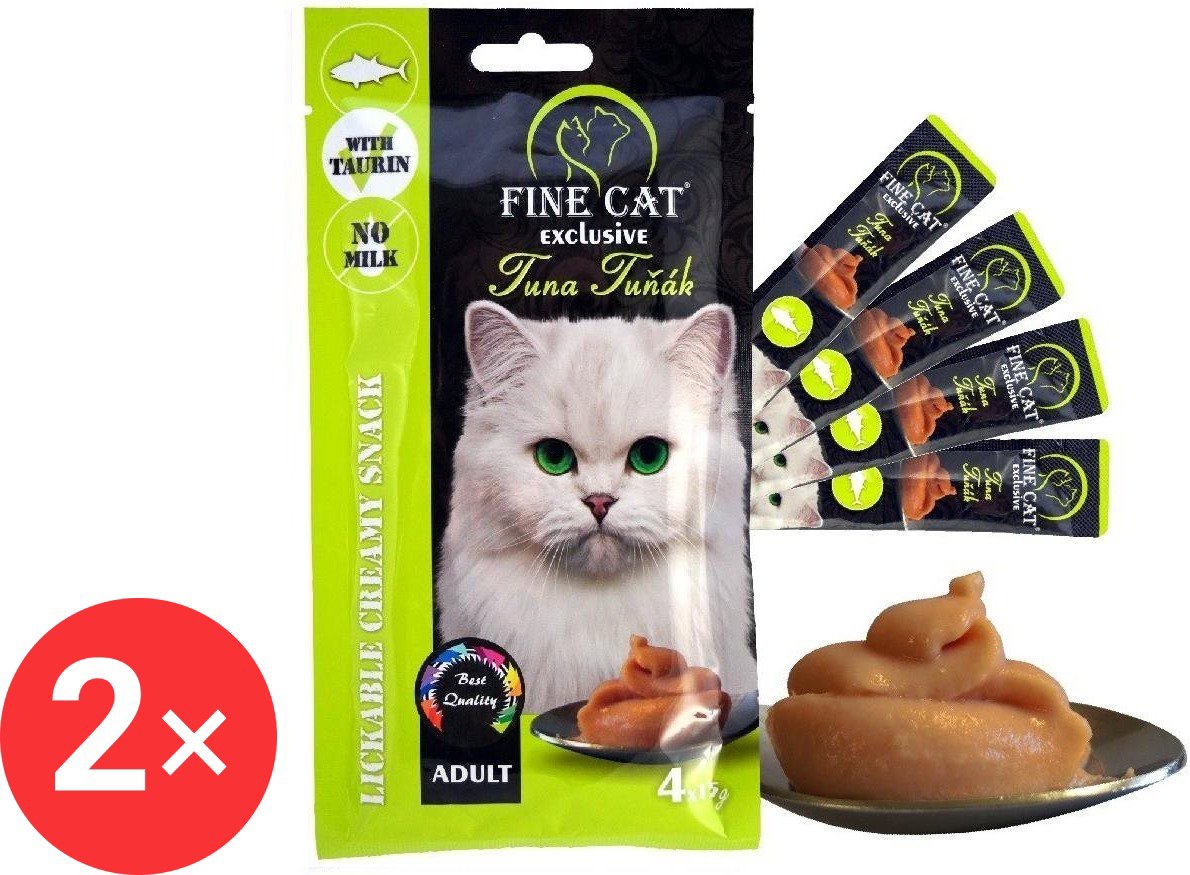 

Fine Cat Exclusive krémová svačinka pro kočky tuňák 4 × 15 g 2 ks