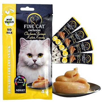 

Fine Cat Exclusive krémová svačinka pro kočky kuře & krevety 4 × 15 g