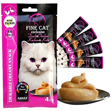 

Fine Cat Exclusive krémová svačinka pro kočky kachna & kuře 4 × 15 g