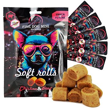 

Fine Dog Mini Exclusive soft roll svačinka pro psy kuřecí s hovězím 5 × 10 g