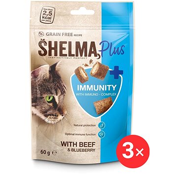 

Shelma Immunity bezobilné polštářky hovězí, borůvky 3 × 60 g