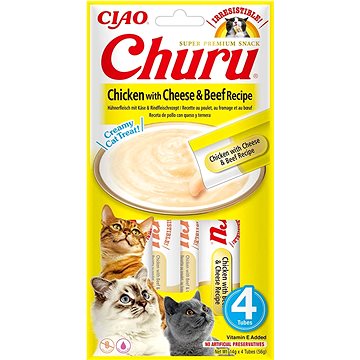 

Ciao Churu Cat Kuřecí pyré s hovězím a sýrem 4 × 14 g