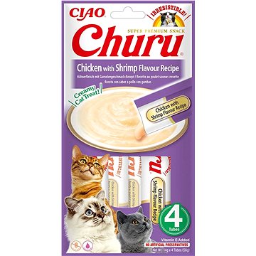 

Ciao Churu Cat Kuřecí pyré s krevetami 4 × 14 g