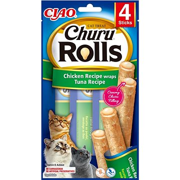 

Ciao Churu Cat Rolls Kuřecí trubičky s tuňákovým krémem 4 × 10 g