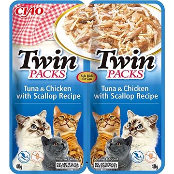 

Ciao Churu Cat Twin Packs Tuňák, kuře a hřebenatka ve vývaru 2 × 40 g
