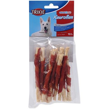 

Trixie Pochoutka DentaFun buvolí kůže obalená kachním rolky 80 g 10 ks
