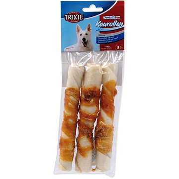 

Trixie Pochoutka DentaFun buvolí kůže obalená kachním rolky 140 g 3 ks