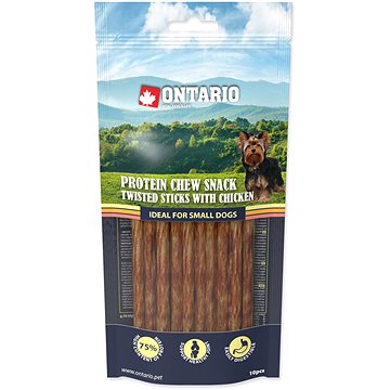 

Ontario Protein kuře, žvýkací kroucená tyčinka 10 ks 12,7 cm