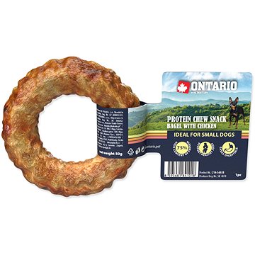 

Ontario Protein kuře, žvýkací bagel 8,9 cm