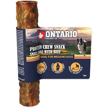 

Ontario Protein hovězí, žvýkací rolka malá 12,7 cm