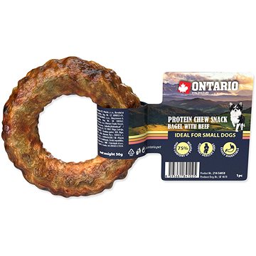 

Ontario Protein hovězí, žvýkací bagel 8,9 cm