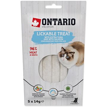 

Ontario lízací extra tuňák a losos 5 × 14 g