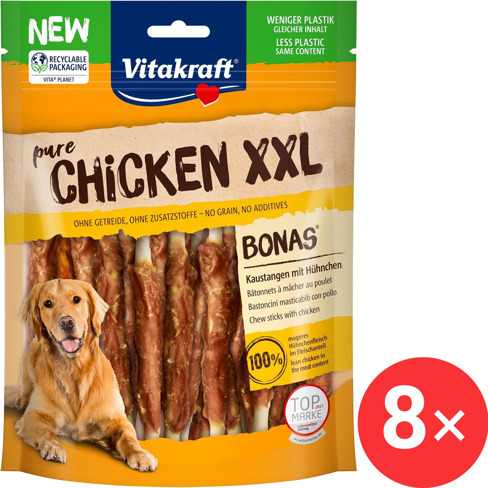 

Vitakraft Chicken Bonas, tyčinky kuřecí XXL 8 × 200 g