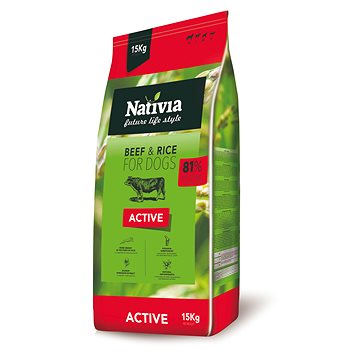 

Nativia Active - Beef & Rice 15 kg