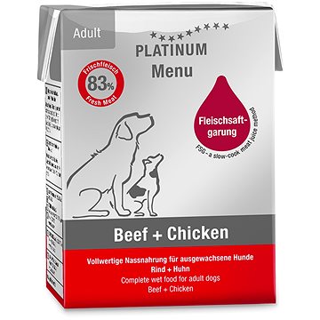 

Platinum natural menu beef chicken 375 g