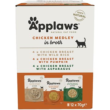 

Applaws kapsičky multipack Kuřecí výběr ve vývaru 12 × 70 g